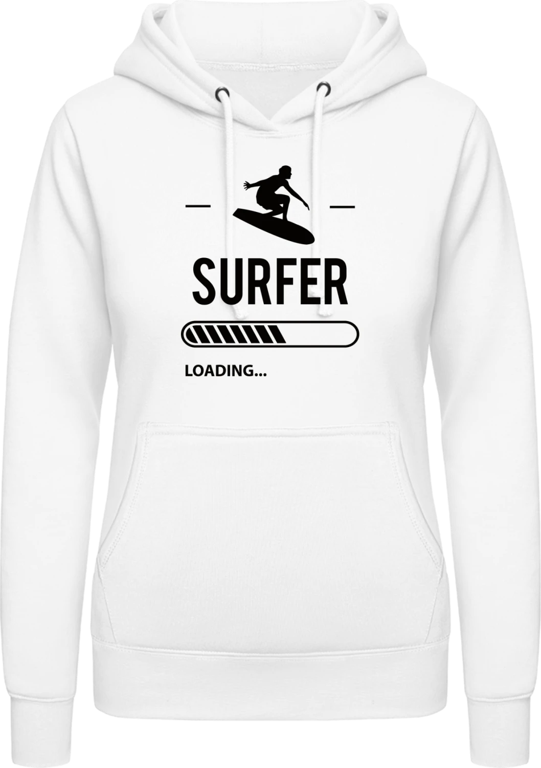 Surfer Loading - Arctic white AWDis ladies hoodie - Front