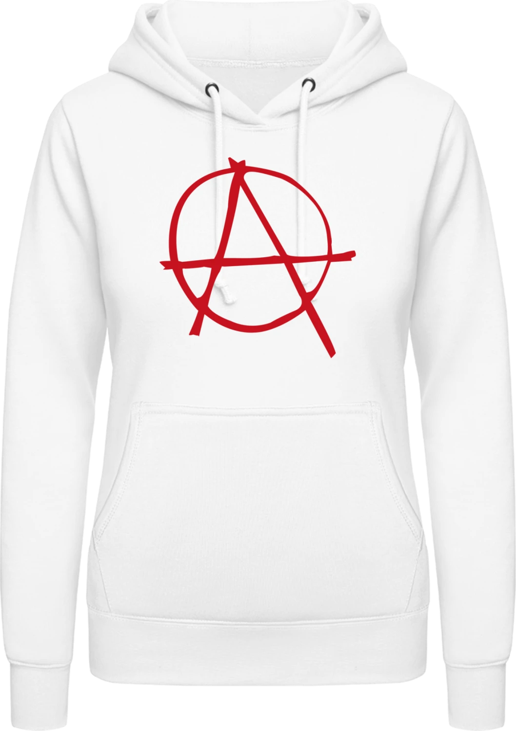 Anarchy Sign - Arctic white AWDis ladies hoodie - Front