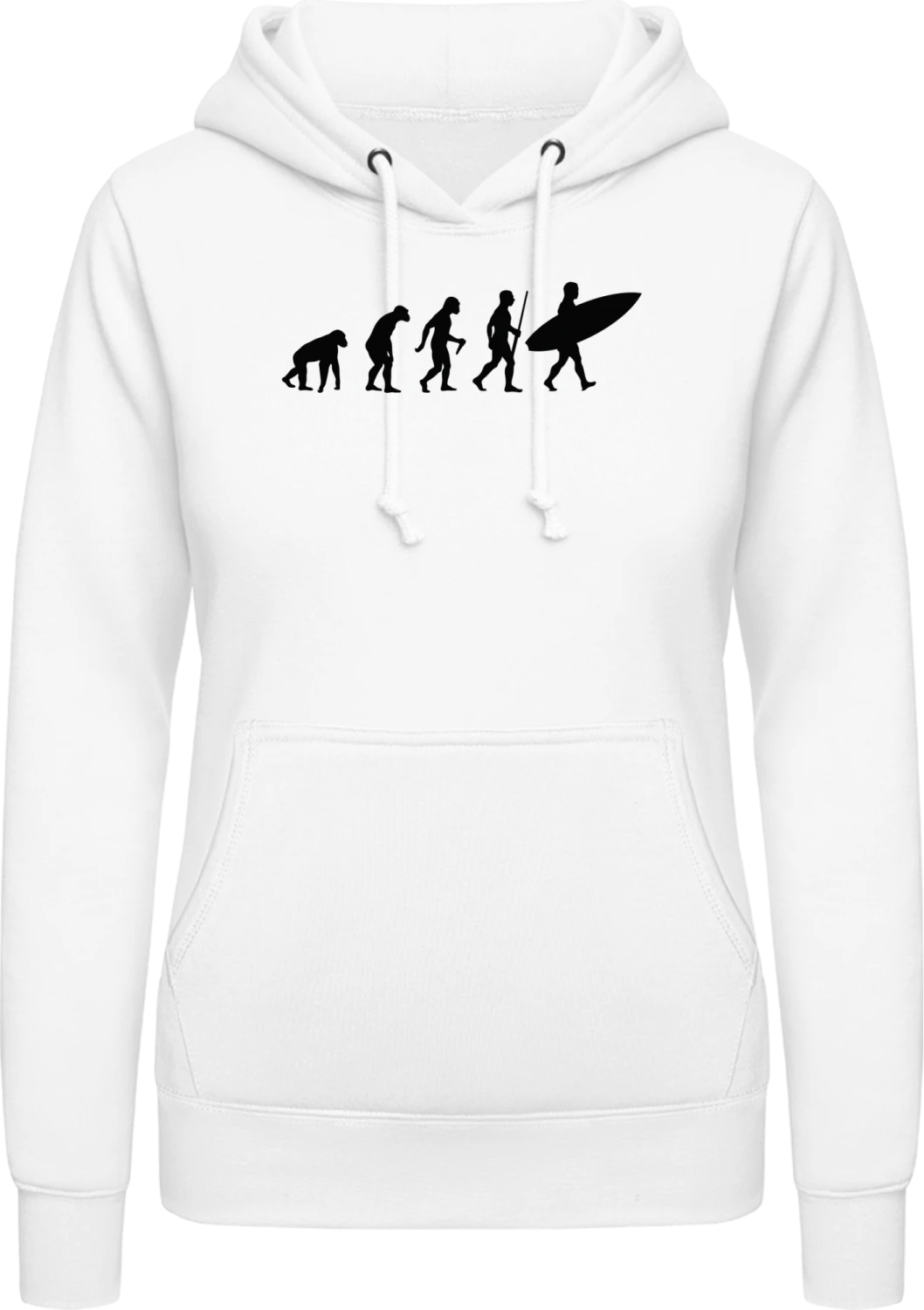 Surfer Evolution - Arctic white AWDis ladies hoodie - Front