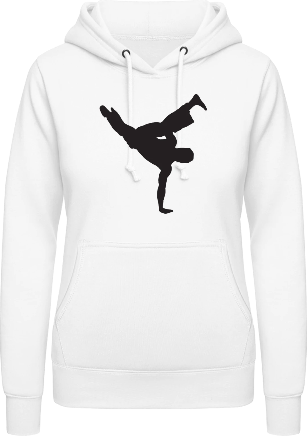 Capoeira - Arctic white AWDis ladies hoodie - Front