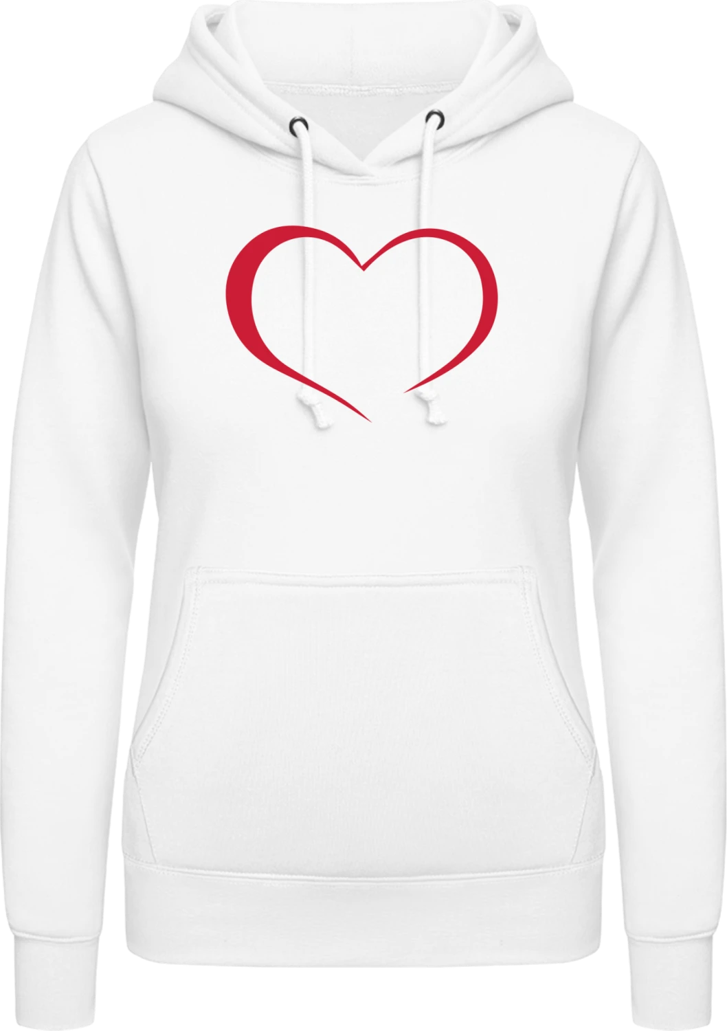 Heart Logo - Arctic white AWDis ladies hoodie - Front