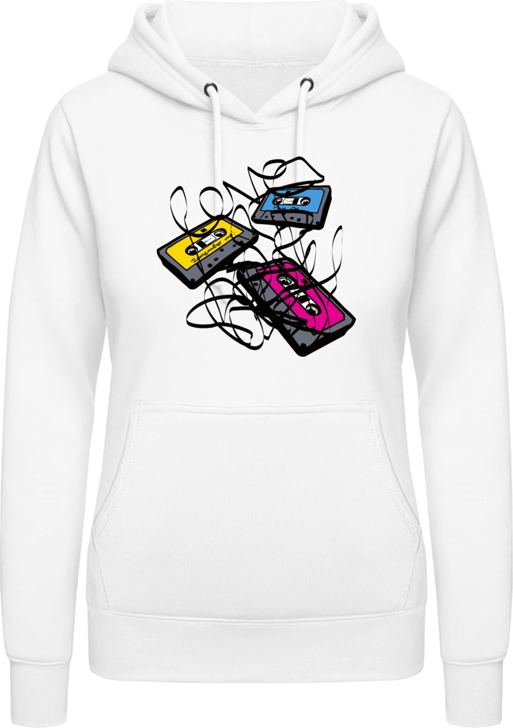 Music Tapes Chaos - Arctic white AWDis ladies hoodie - Front