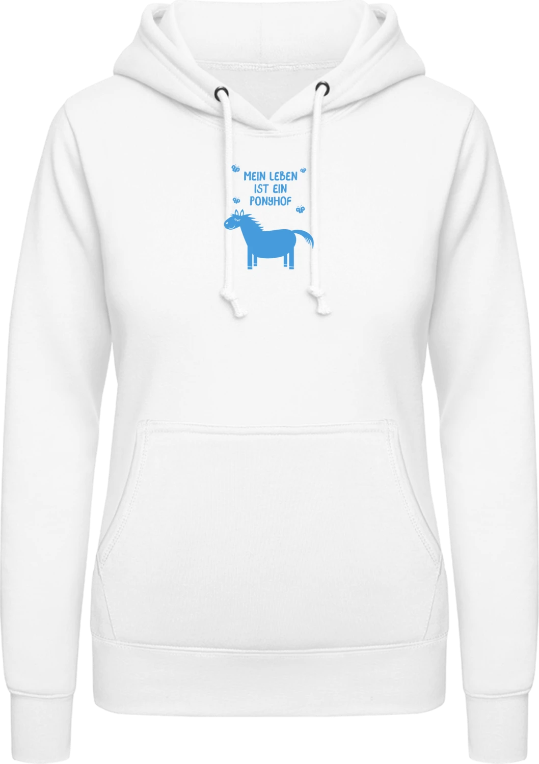 Ponyhof - Arctic white AWDis ladies hoodie - Front