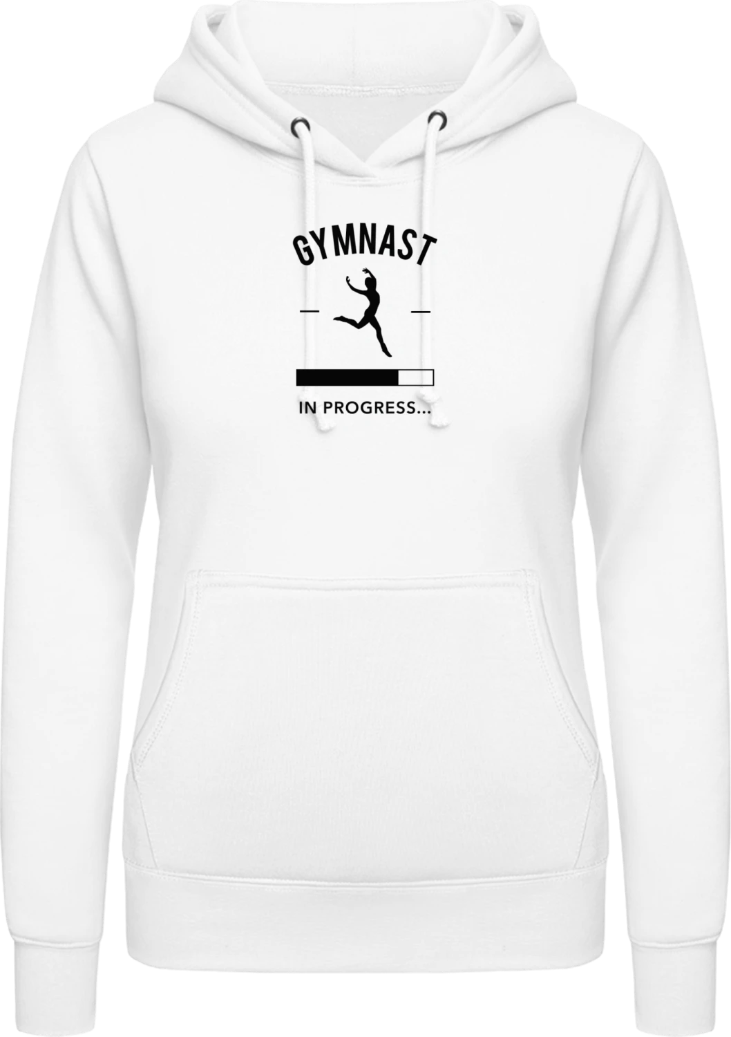 Gymnast in Progress - Arctic white AWDis ladies hoodie - Front