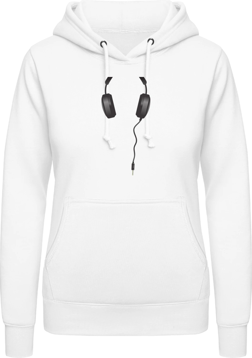 Headphones - Arctic white AWDis ladies hoodie - Front