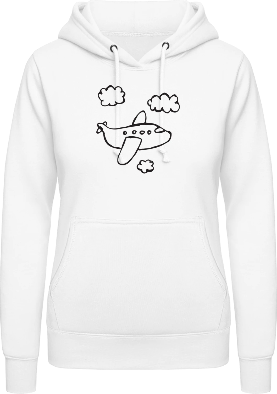 Airplane Comic - Arctic white AWDis ladies hoodie - Front