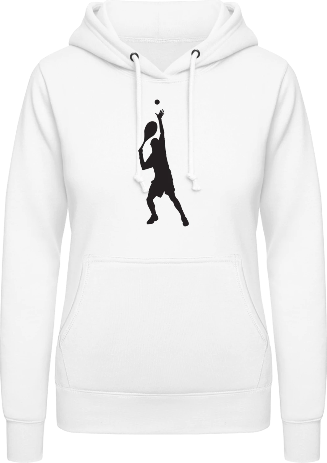 Tennis Silhoutte - Arctic white AWDis ladies hoodie - Front