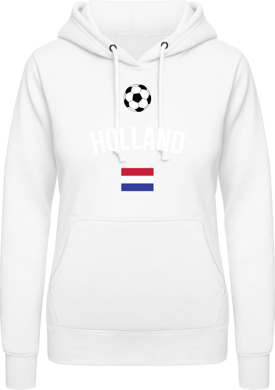 Holland Fan - Arctic white AWDis ladies hoodie - Front