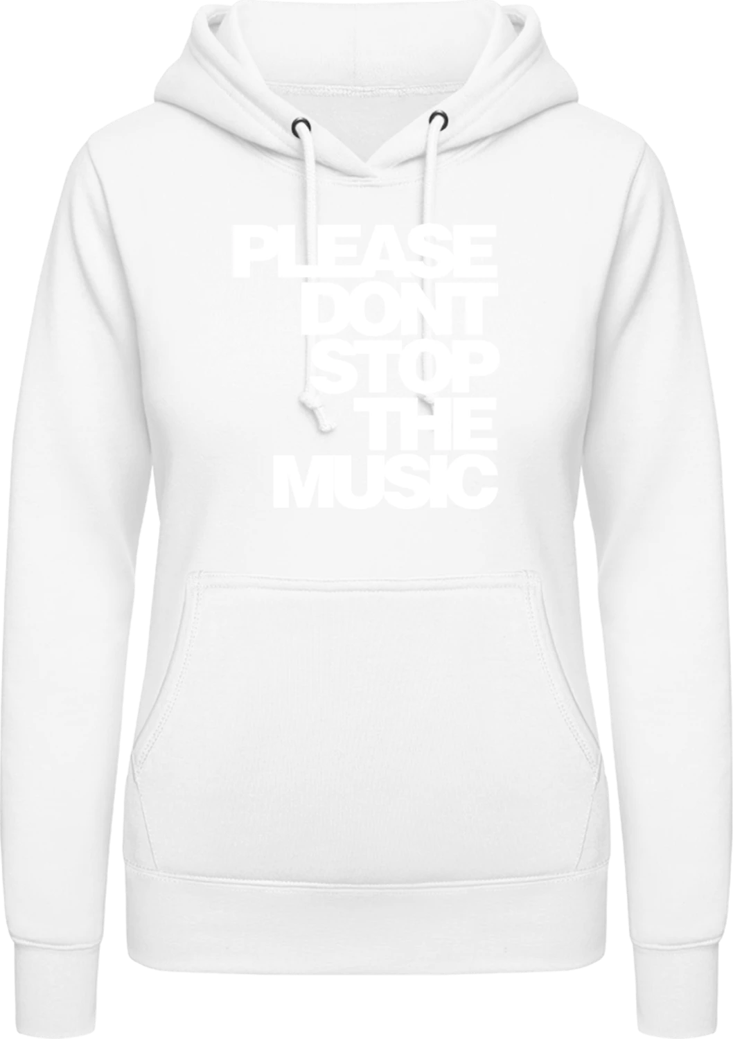 Don't Stop The Music - Arctic white AWDis ladies hoodie - Front