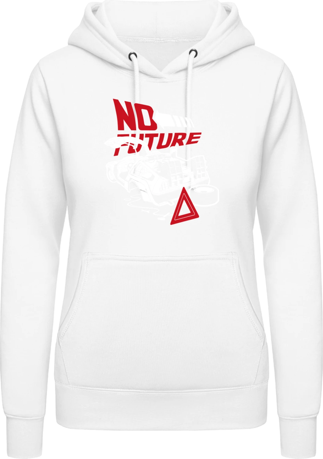 Back To The Future - Arctic white AWDis ladies hoodie - Front