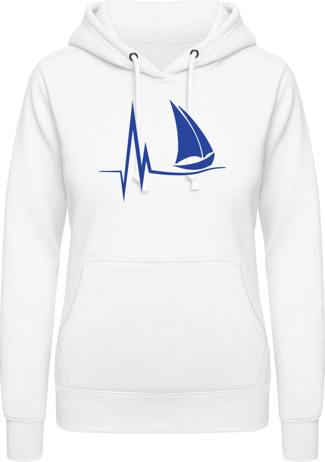 Sailboat Symbol - Arctic white AWDis ladies hoodie - Front