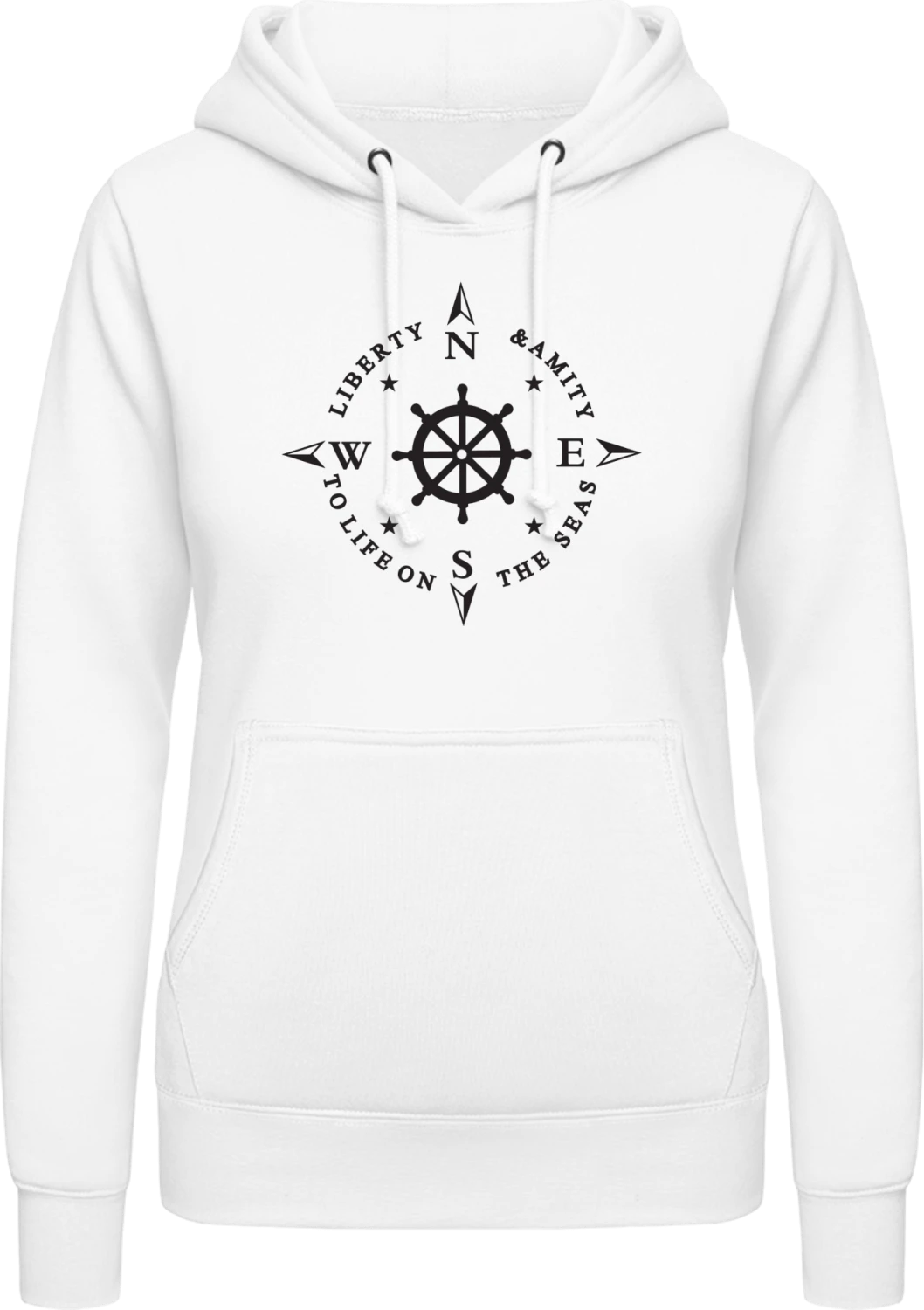 Liberty & Amity To Life On The Seas - Arctic white AWDis ladies hoodie - Front