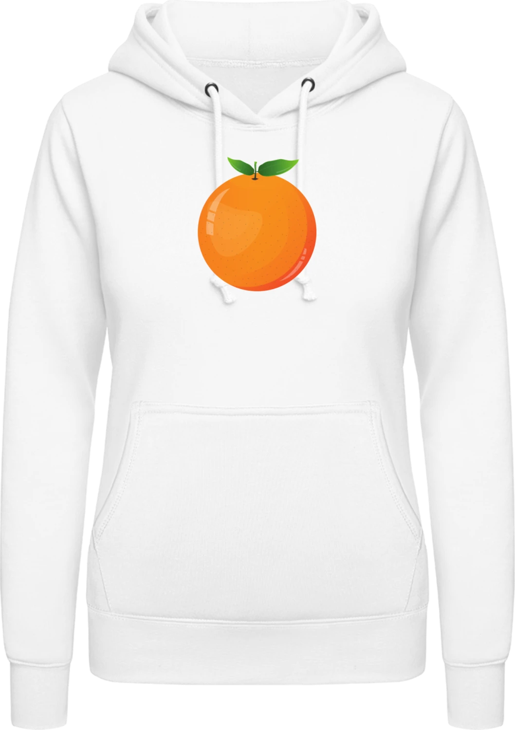 Orange - Arctic white AWDis ladies hoodie - Front