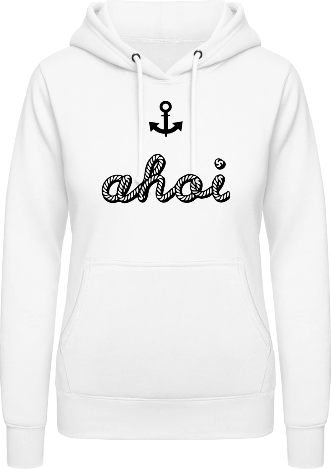 Ahoi - Arctic white AWDis ladies hoodie - Front