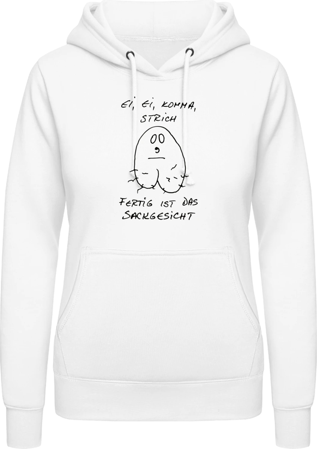 Fertig ist das Sackgesicht - Arctic white AWDis ladies hoodie - Front