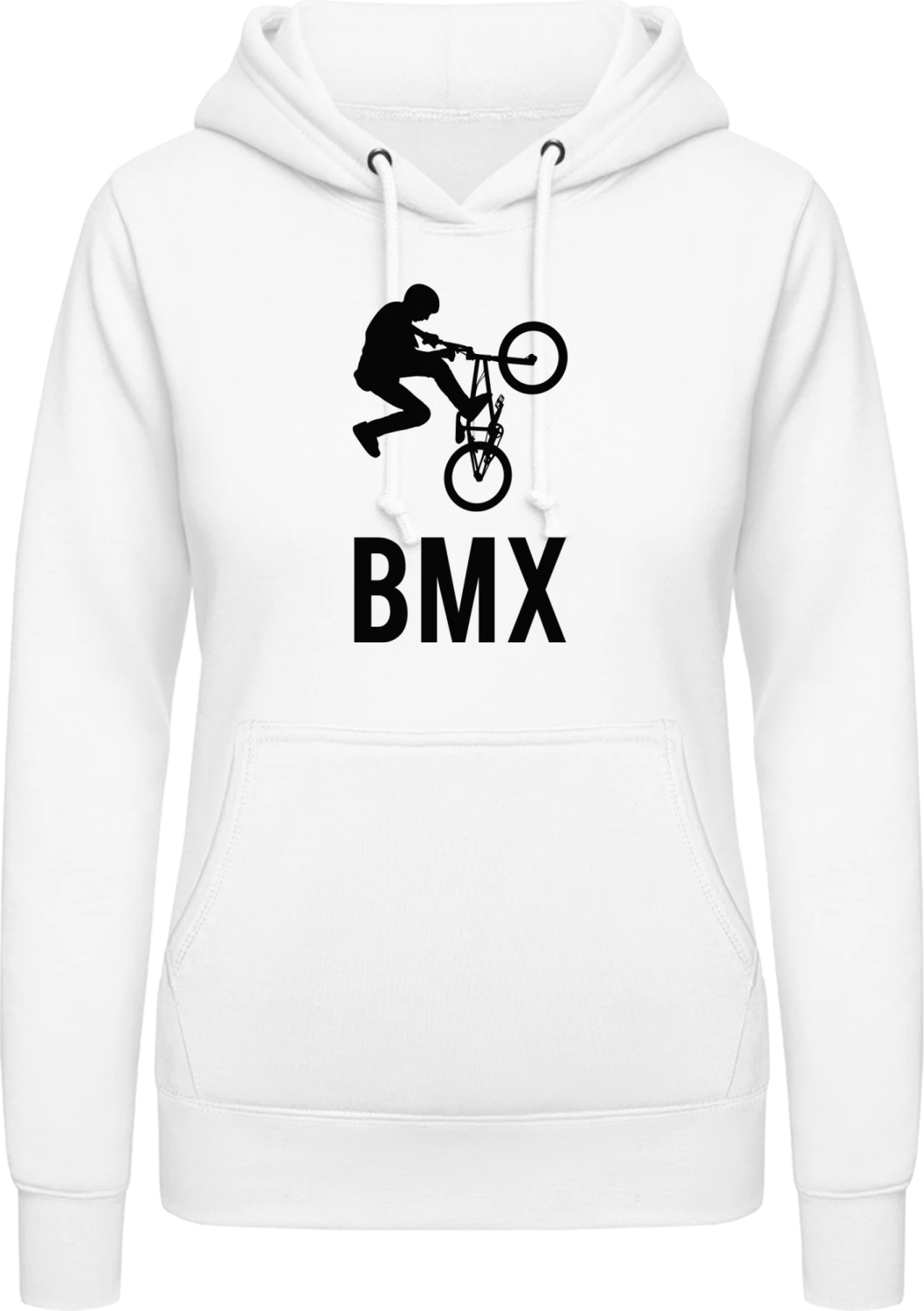 BMX Biker Jumping - Arctic white AWDis ladies hoodie - Front