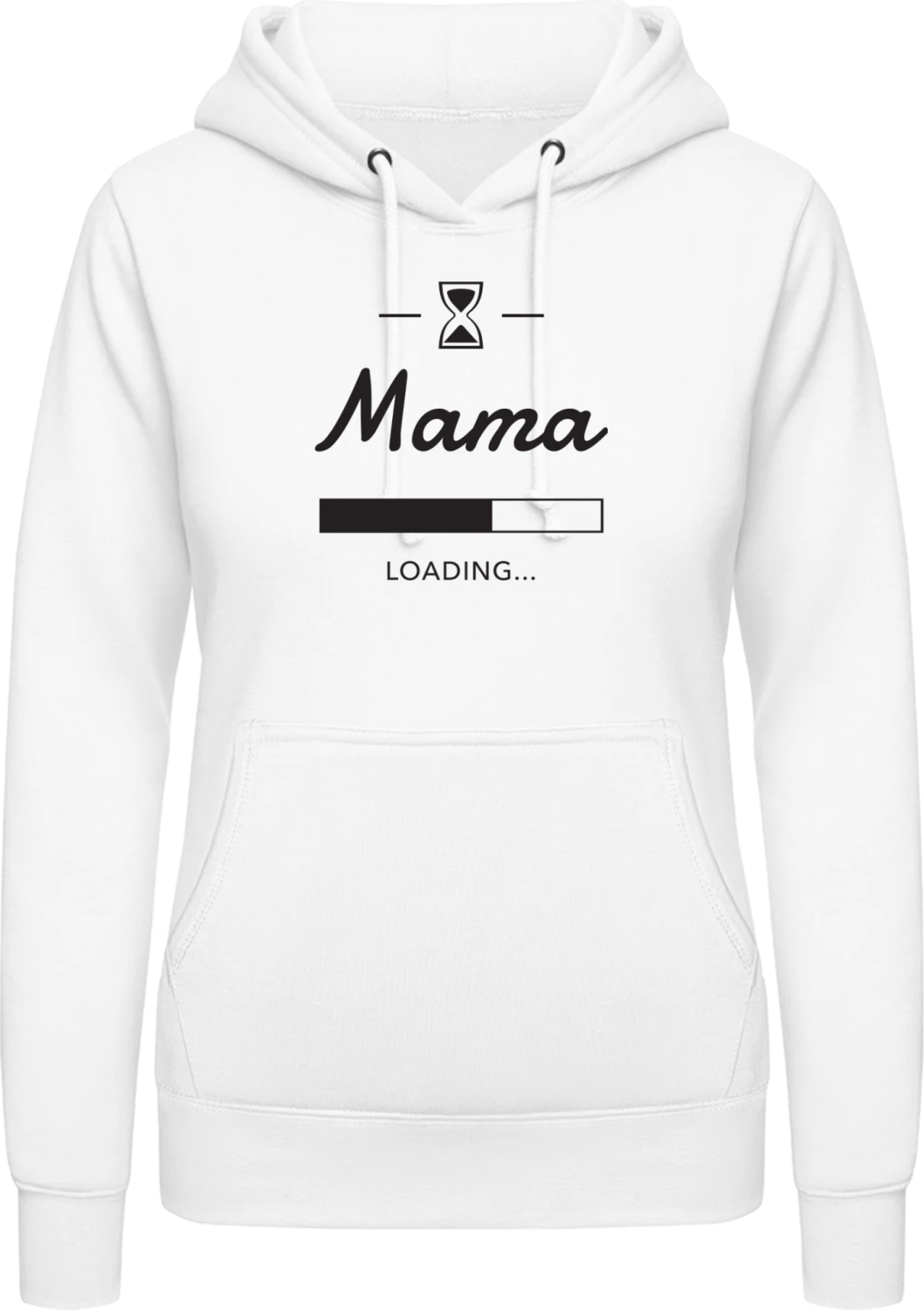 Mama loading - Arctic white AWDis ladies hoodie - Front