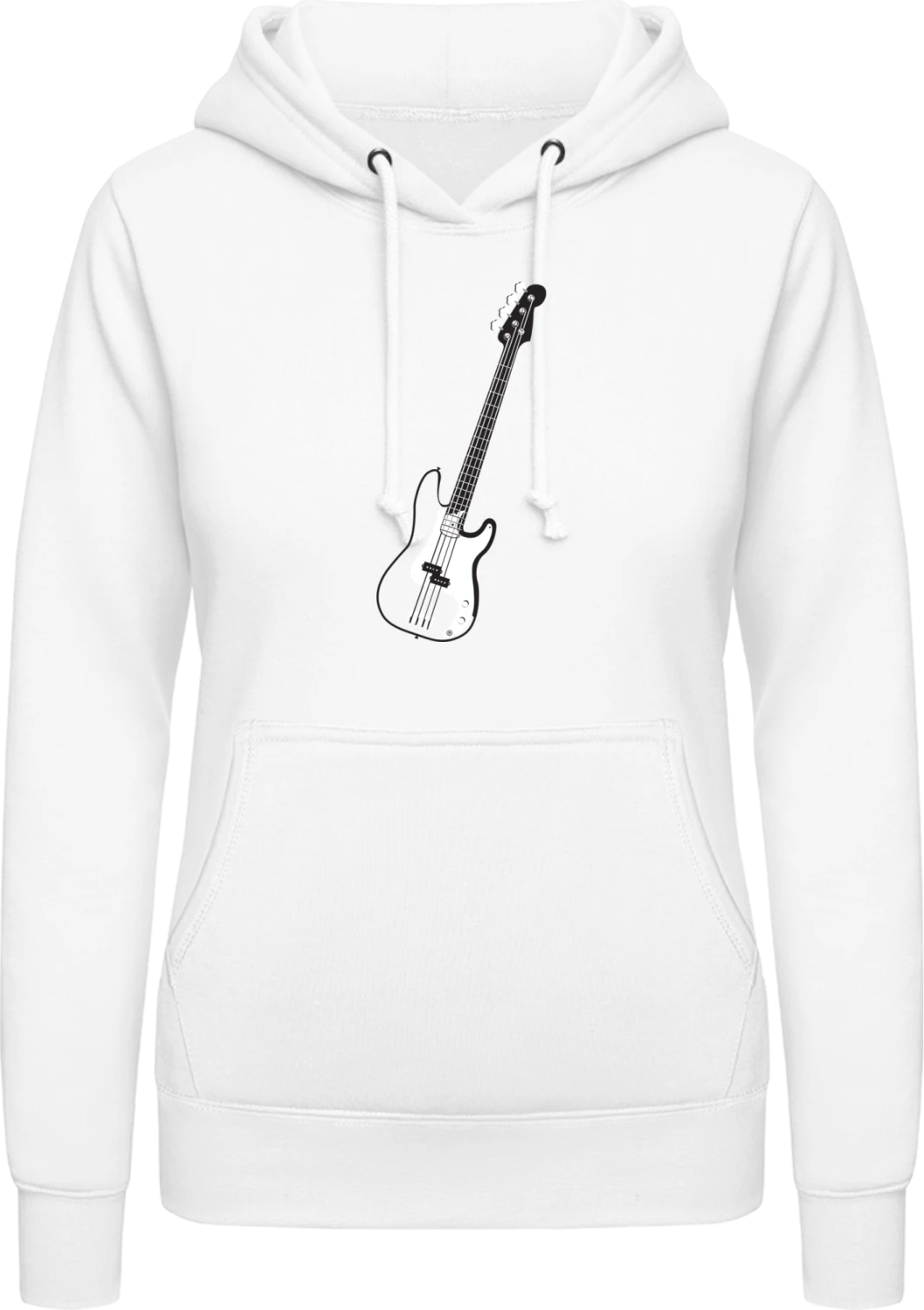 Bass Logo - Arctic white AWDis ladies hoodie - Front