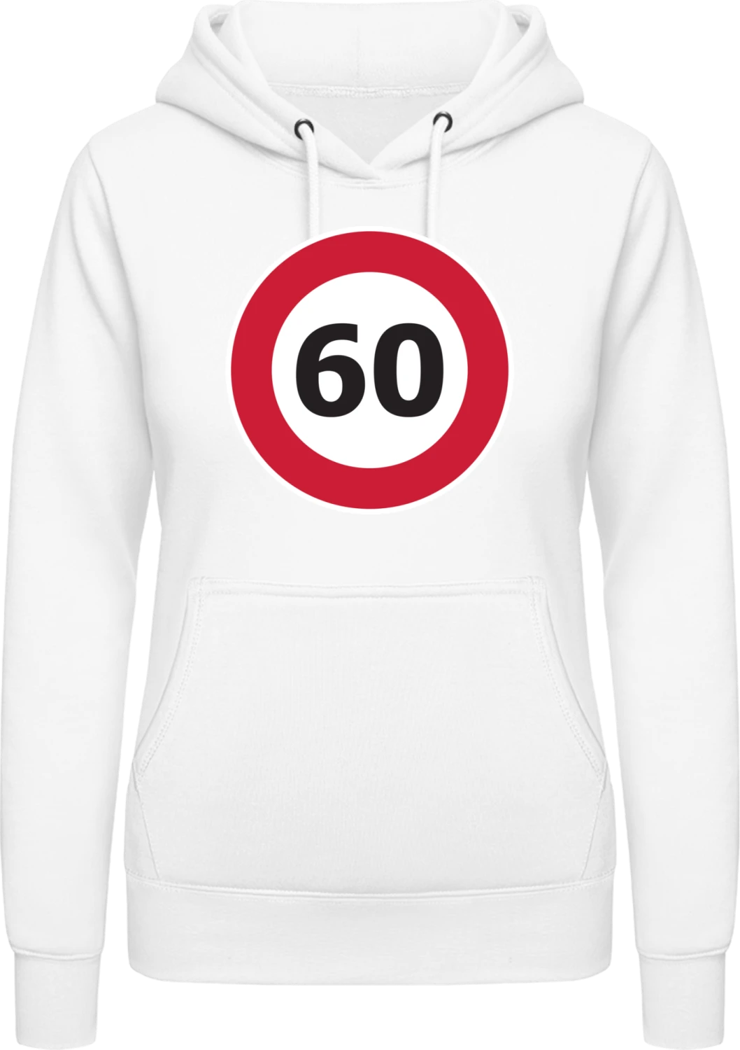 60 Speed Limit - Arctic white AWDis ladies hoodie - Front