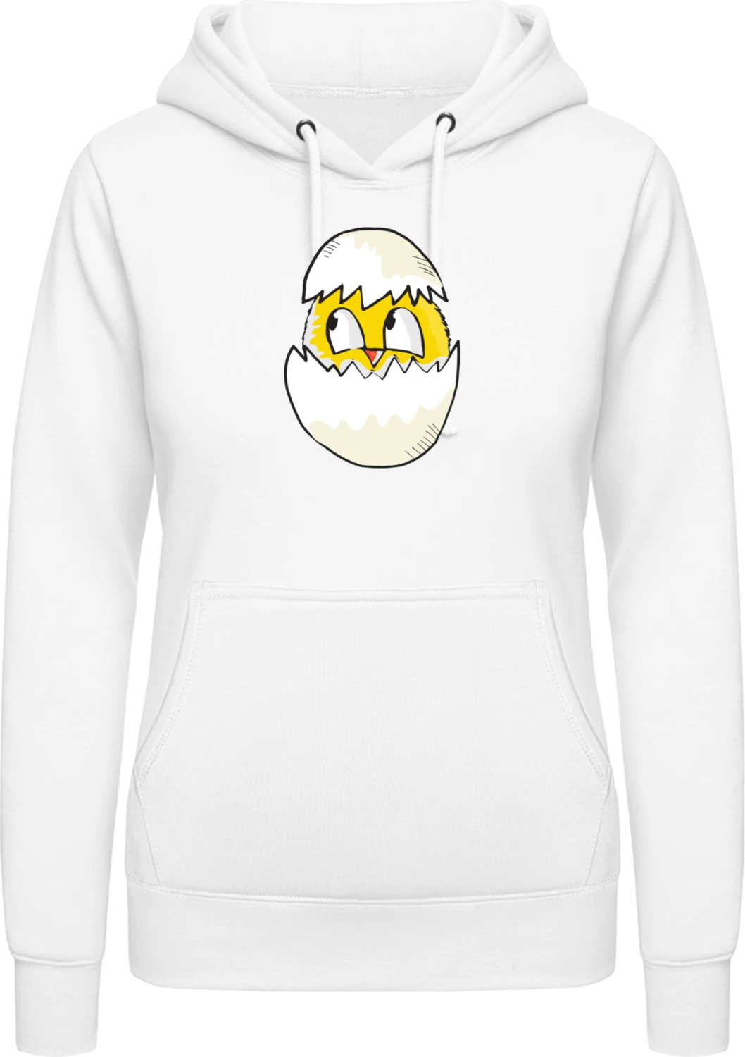 Easter Egg Illustration - Arctic white AWDis ladies hoodie - Front