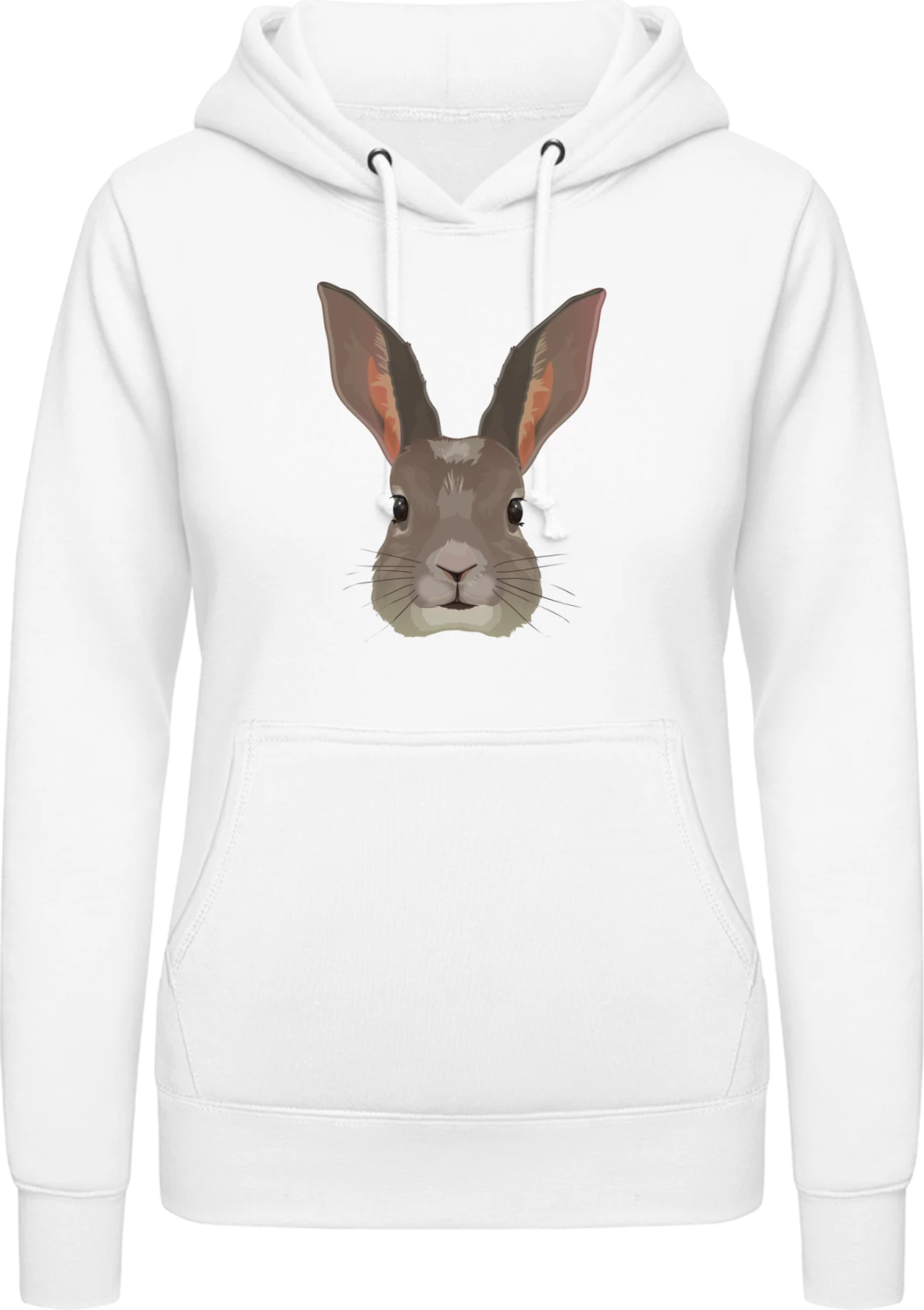 Hasen Kaninchen Kopf Realistisch - Arctic white AWDis ladies hoodie - Front