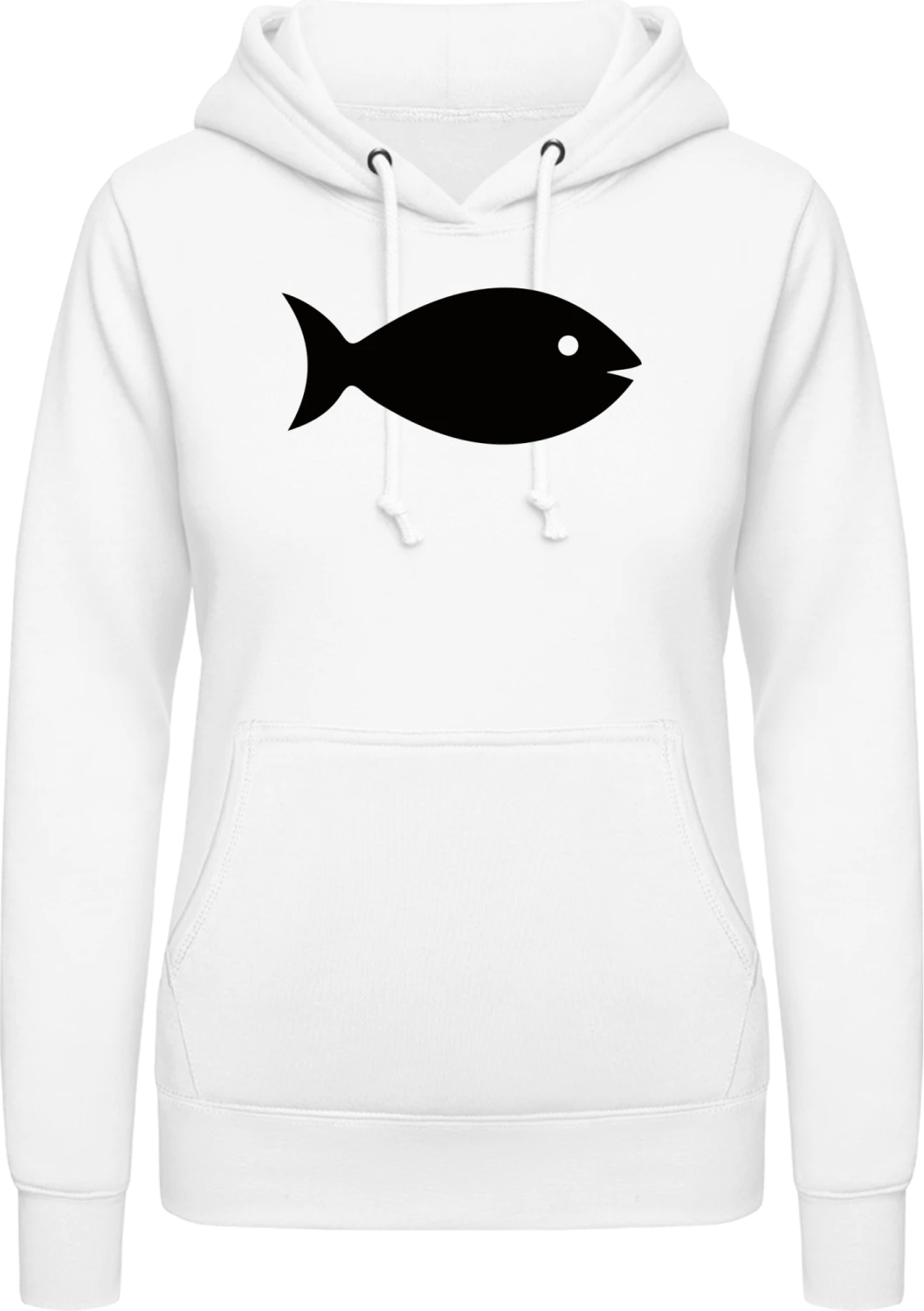 Fisch - Arctic white AWDis ladies hoodie - Front