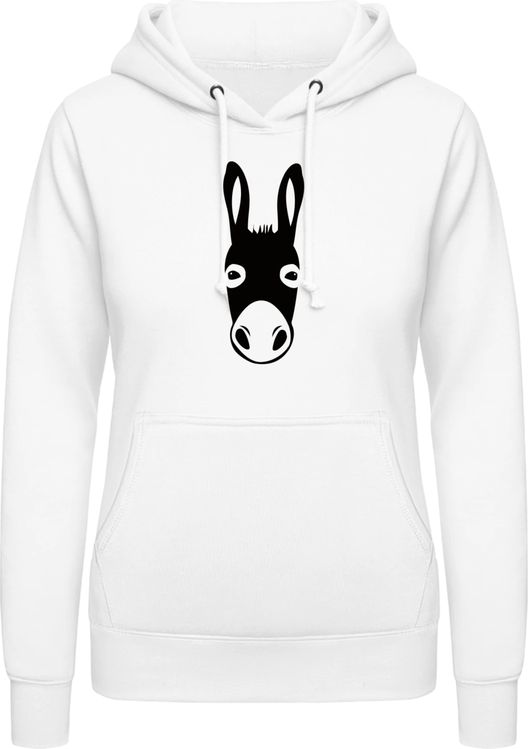 Donkey Face - Arctic white AWDis ladies hoodie - Front