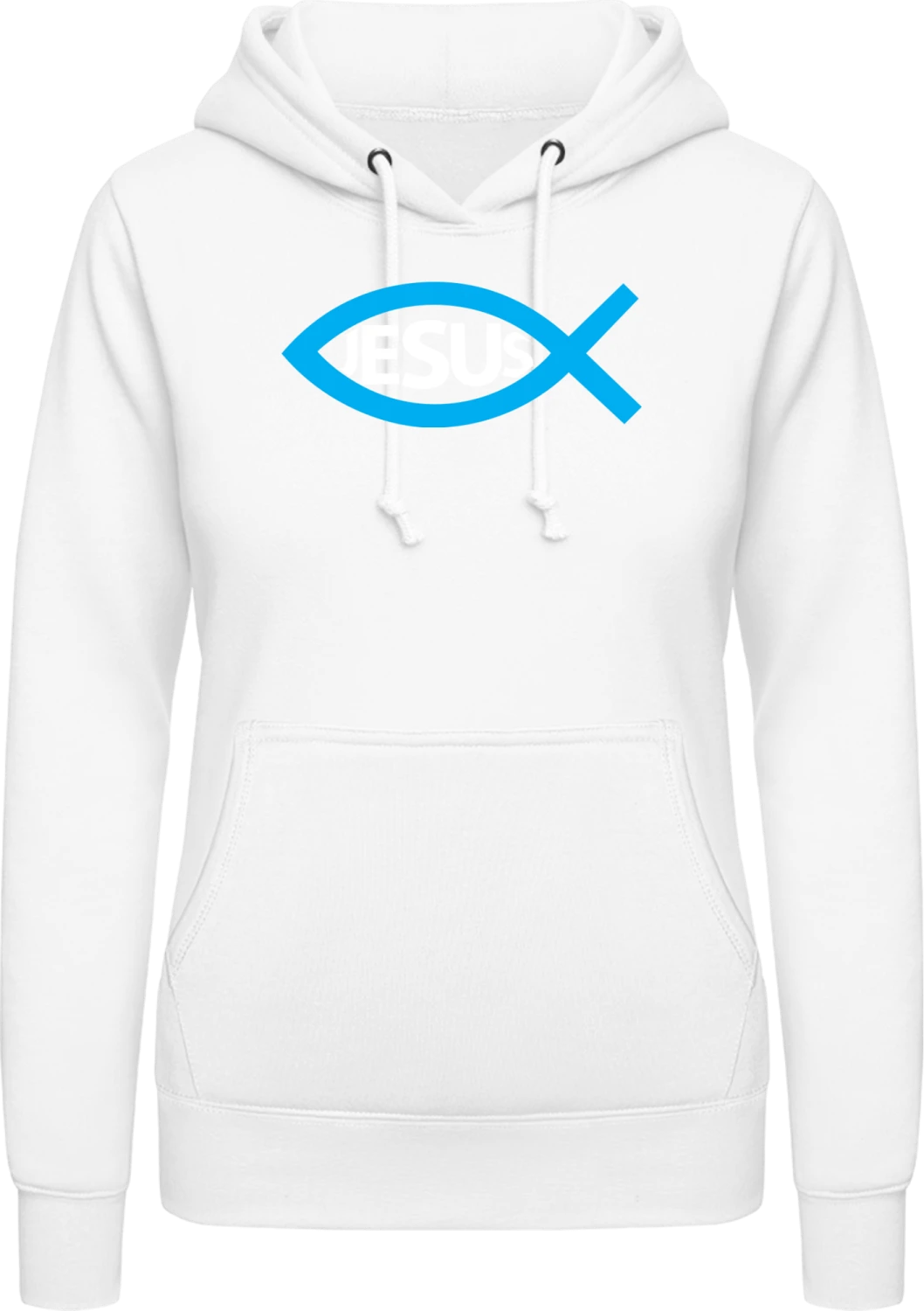 Jesus Ichthys Fisch - Arctic white AWDis ladies hoodie - Front