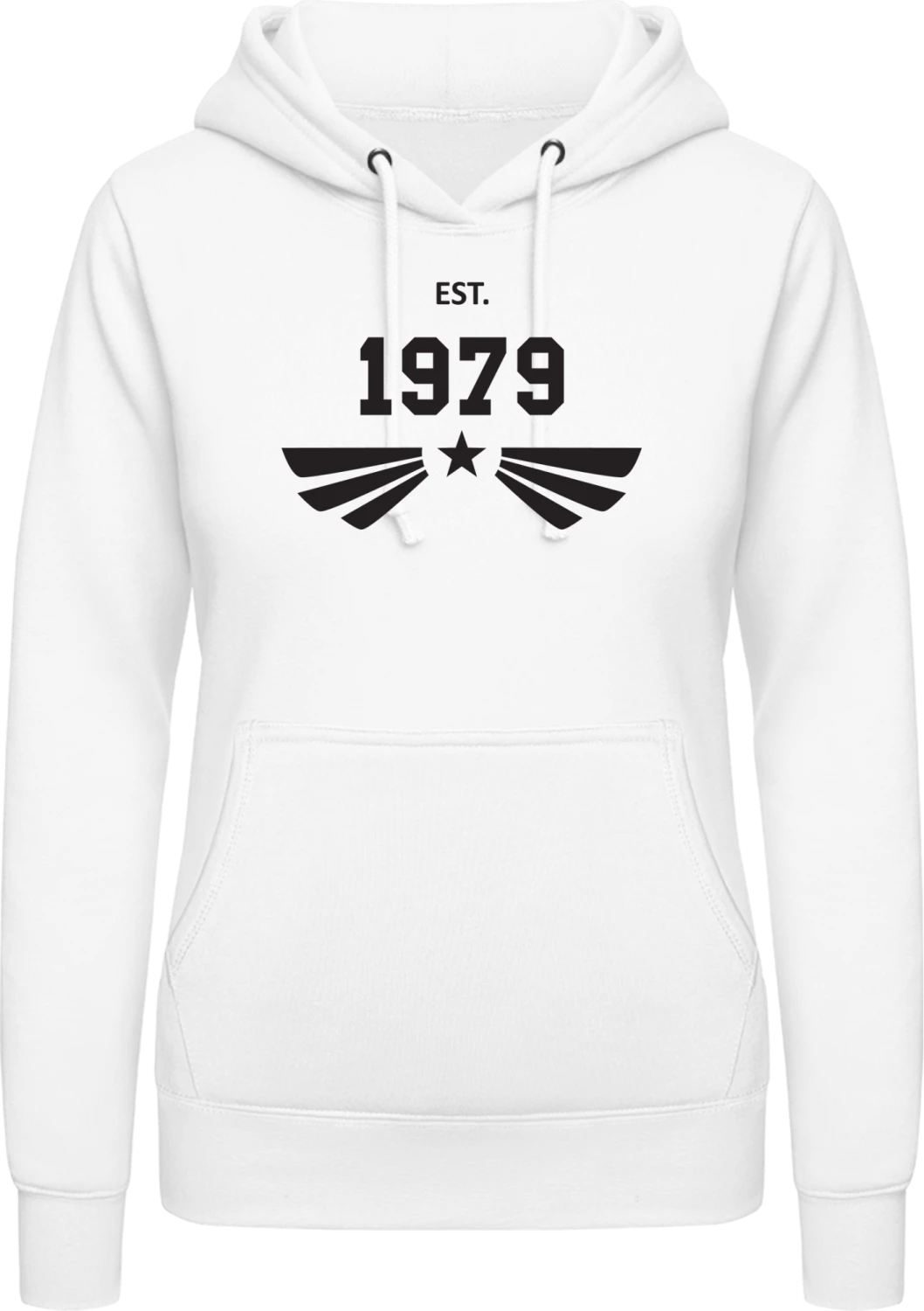 Est. 1979 Star - Arctic white AWDis ladies hoodie - Front