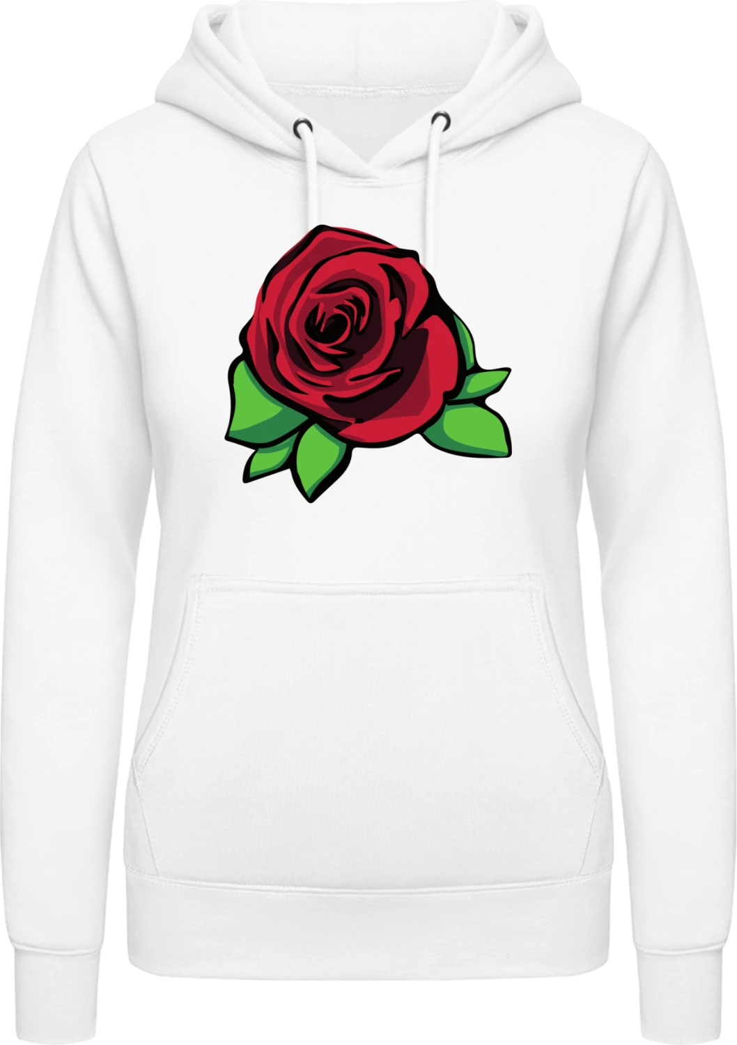 Rose - Arctic white AWDis ladies hoodie - Front