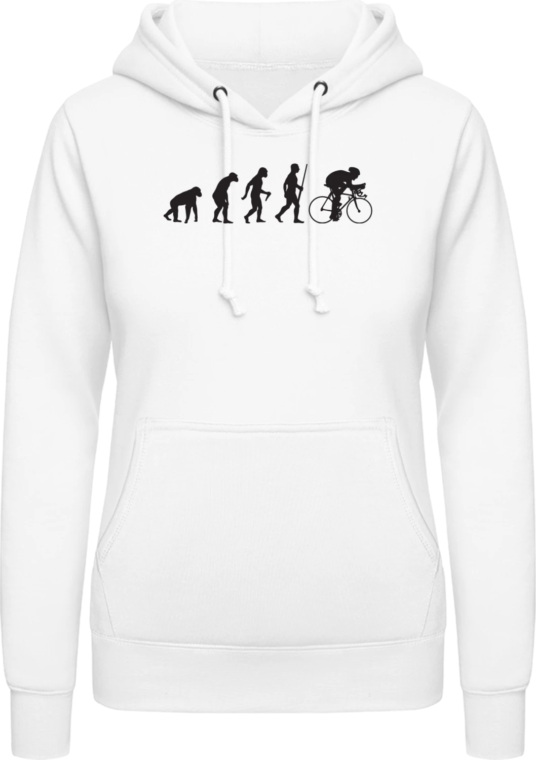 Cyclist Evolution - Arctic white AWDis ladies hoodie - Front