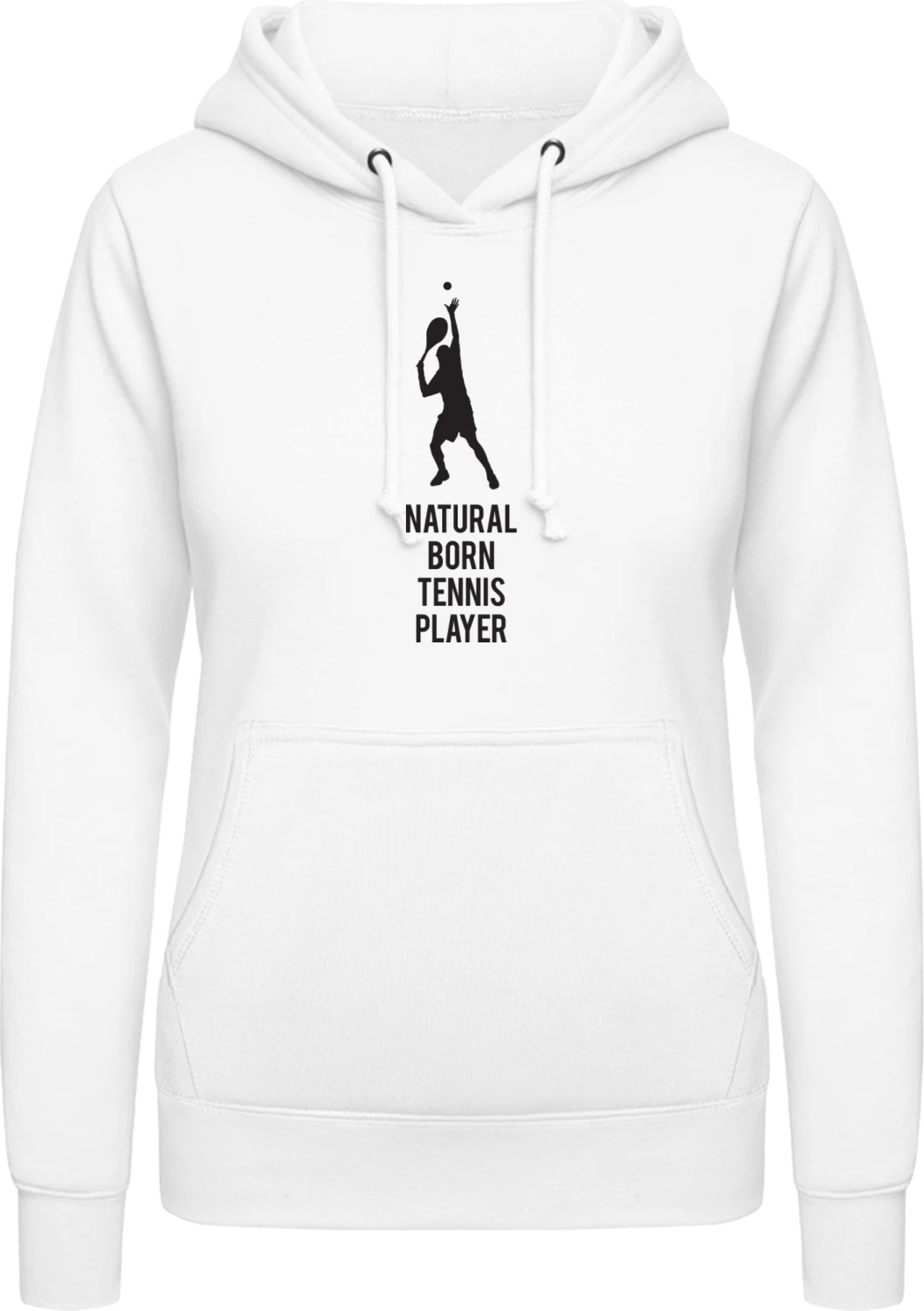 Natural Born Tennis Player - Arctic white AWDis ladies hoodie - Front