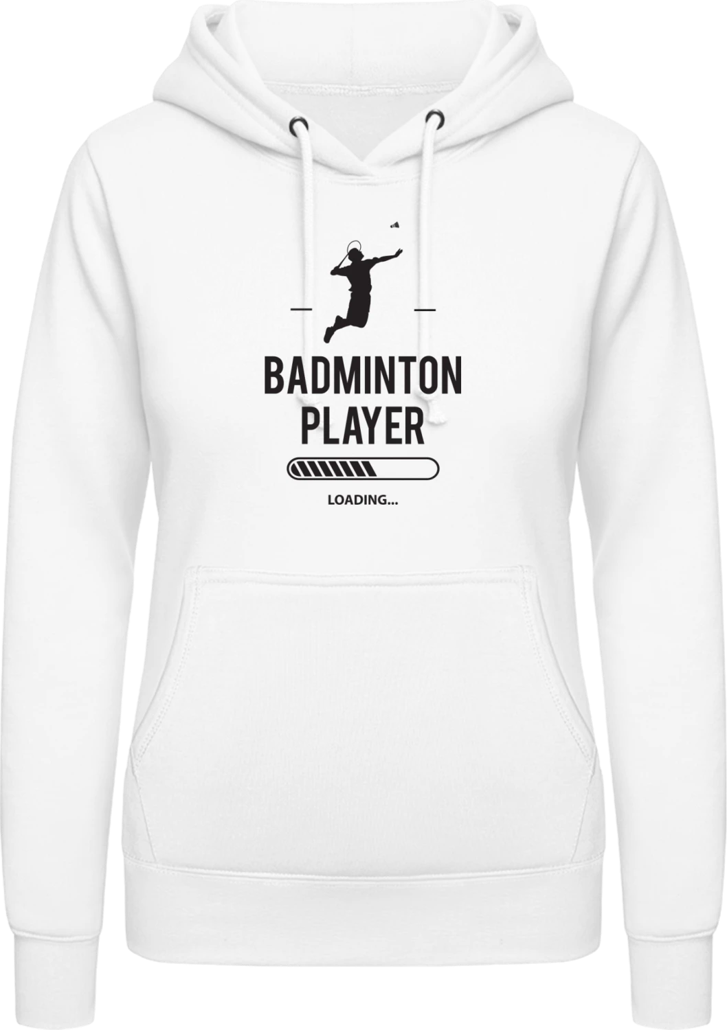 Badminton Player Loading - Arctic white AWDis ladies hoodie - Front