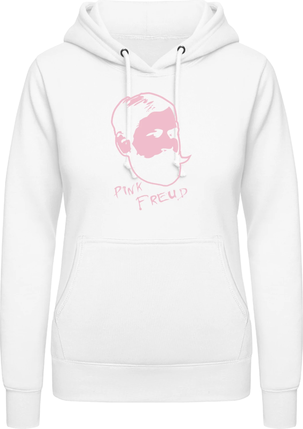 Pink Freud - Arctic white AWDis ladies hoodie - Front