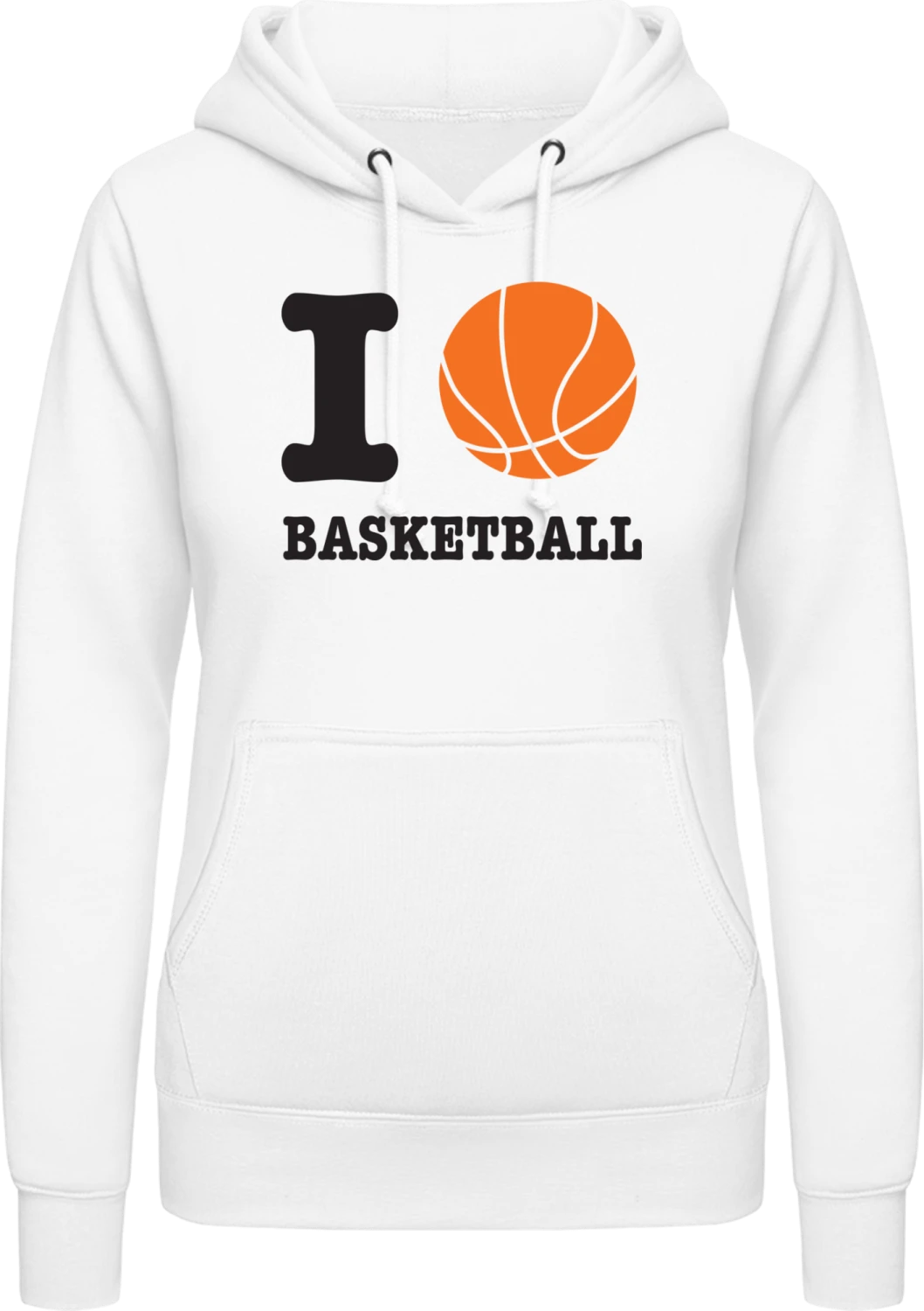 Basketball Love - Arctic white AWDis ladies hoodie - Front