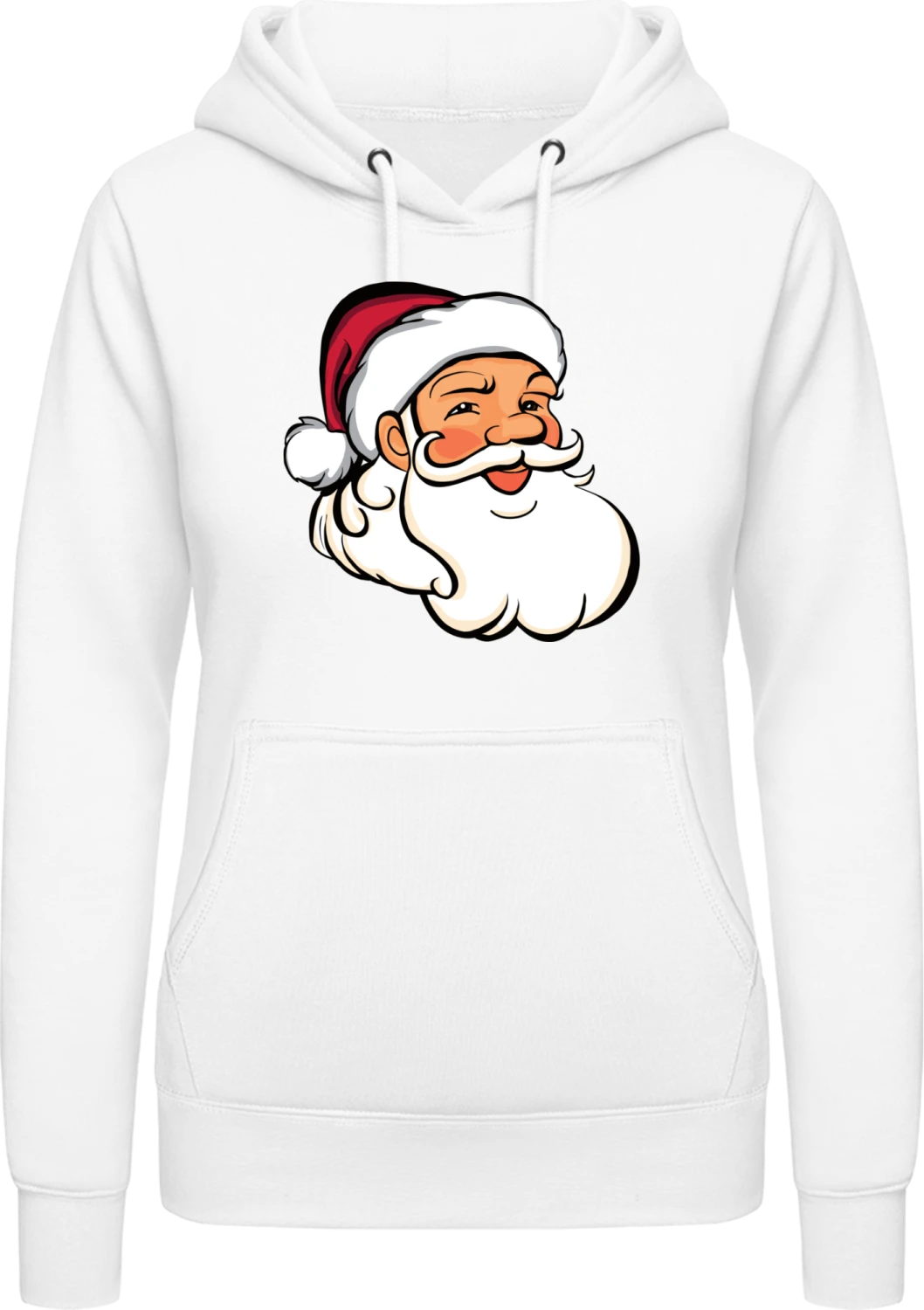 Weihnachtsmann Gesicht - Arctic white AWDis ladies hoodie - Front