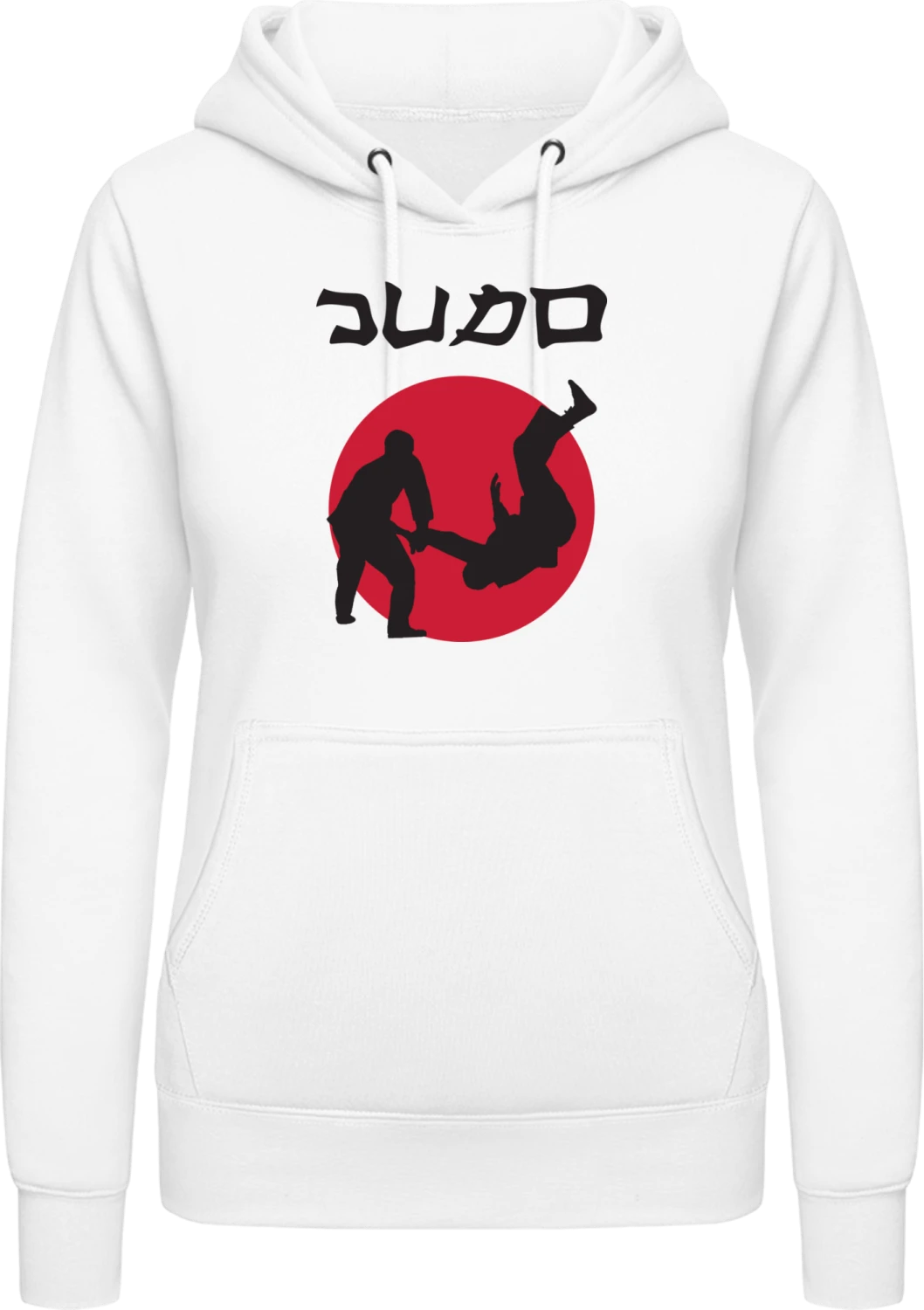 Judo Logo - Arctic white AWDis ladies hoodie - Front