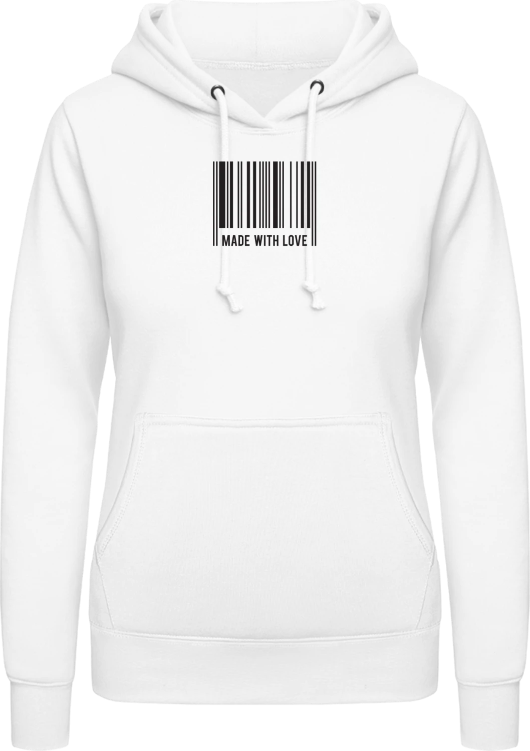 Made with Love - Arctic white AWDis ladies hoodie - Front