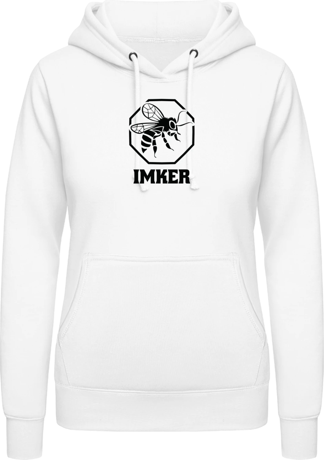 Imker - Arctic white AWDis ladies hoodie - Front