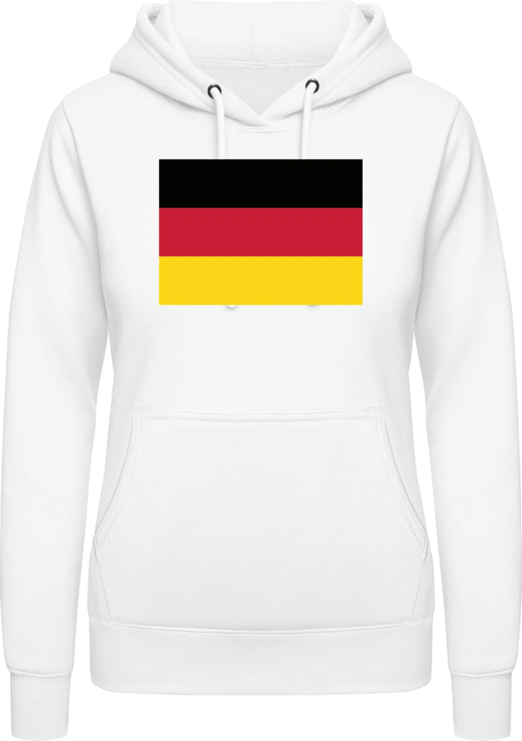 Germany Flag - Arctic white AWDis ladies hoodie - Front