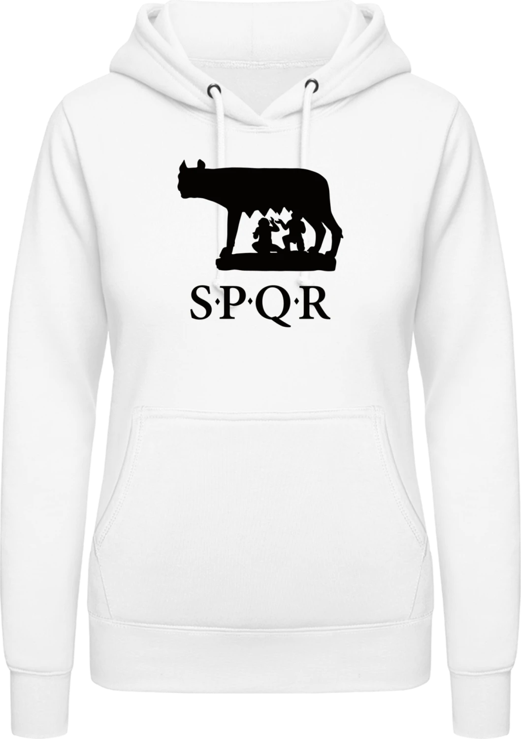 S.P.Q.R - Arctic white AWDis ladies hoodie - Front