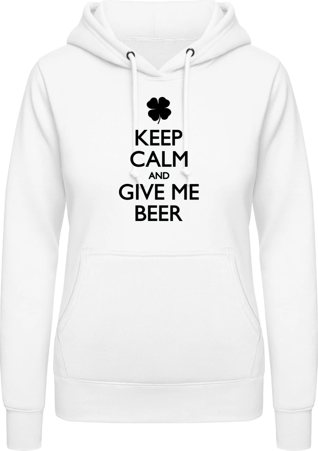 Keep Calm And Give Me Beer - Arctic white AWDis ladies hoodie - Front