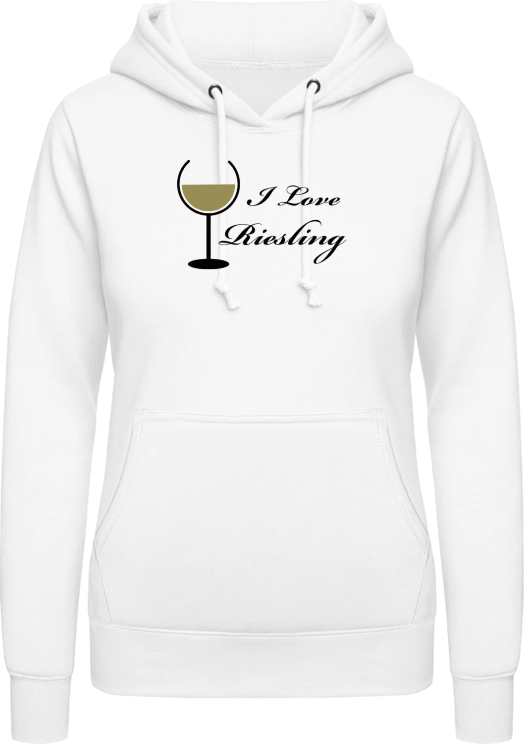 I Love Riesling - Arctic white AWDis ladies hoodie - Front