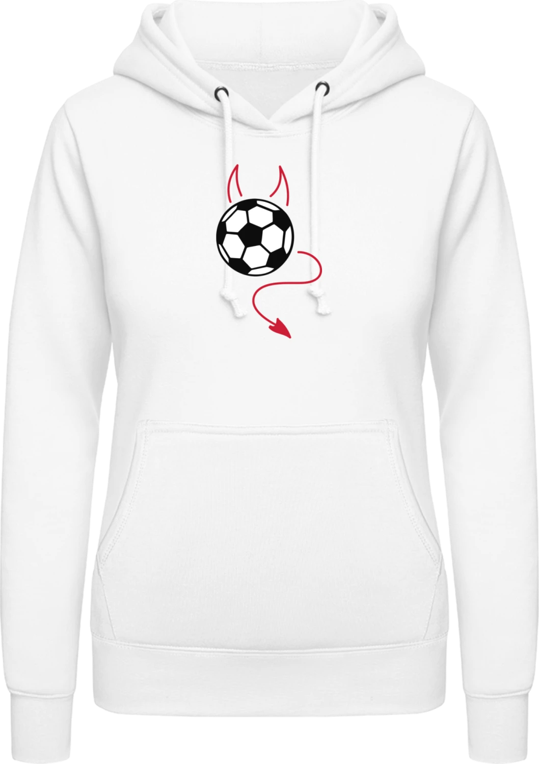 Football Devil - Arctic white AWDis ladies hoodie - Front