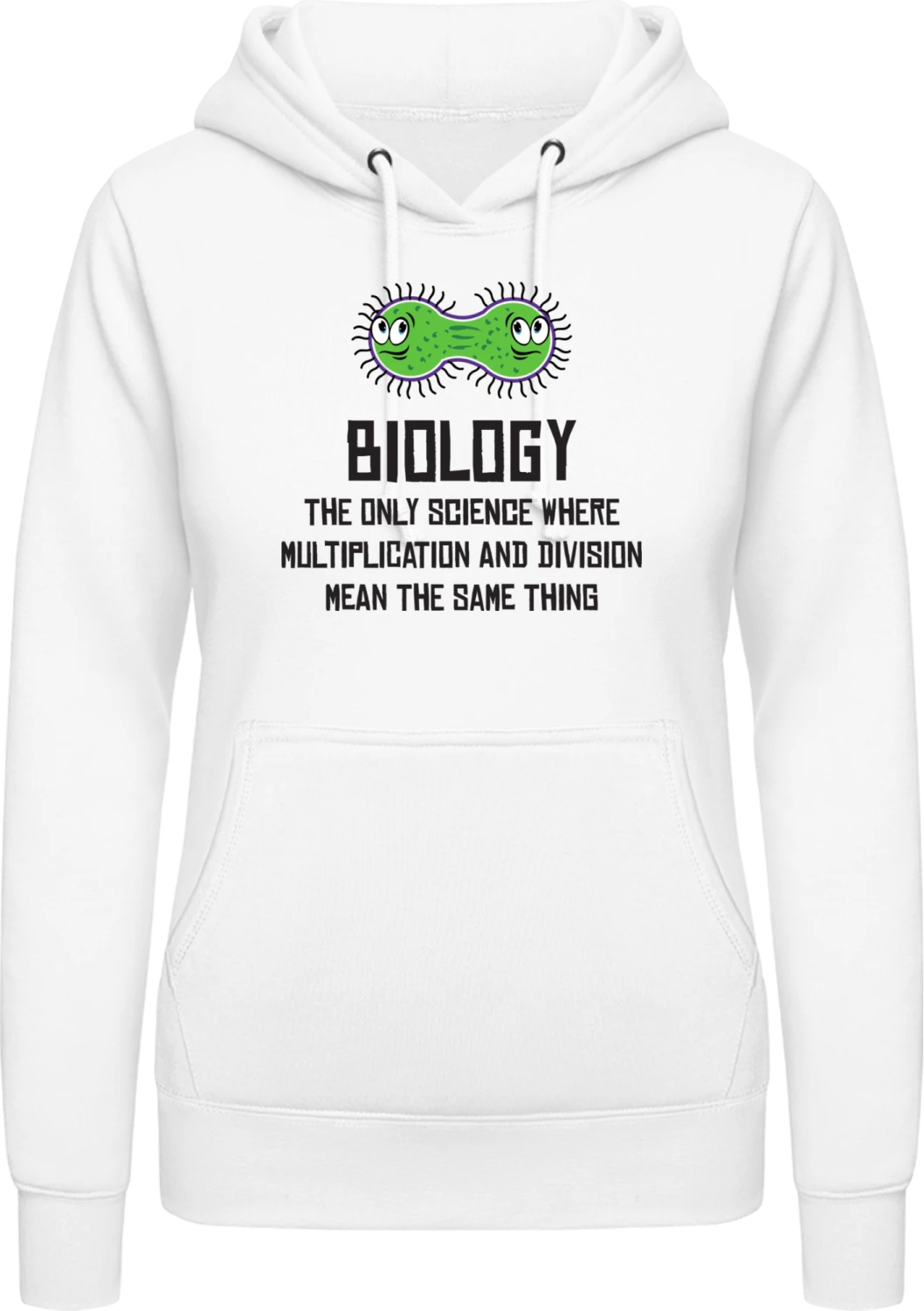 Biology Is The Only Science - Arctic white AWDis ladies hoodie - Front