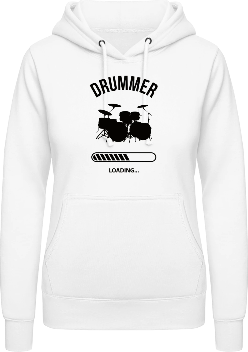 Drummer Loading - Arctic white AWDis ladies hoodie - Front