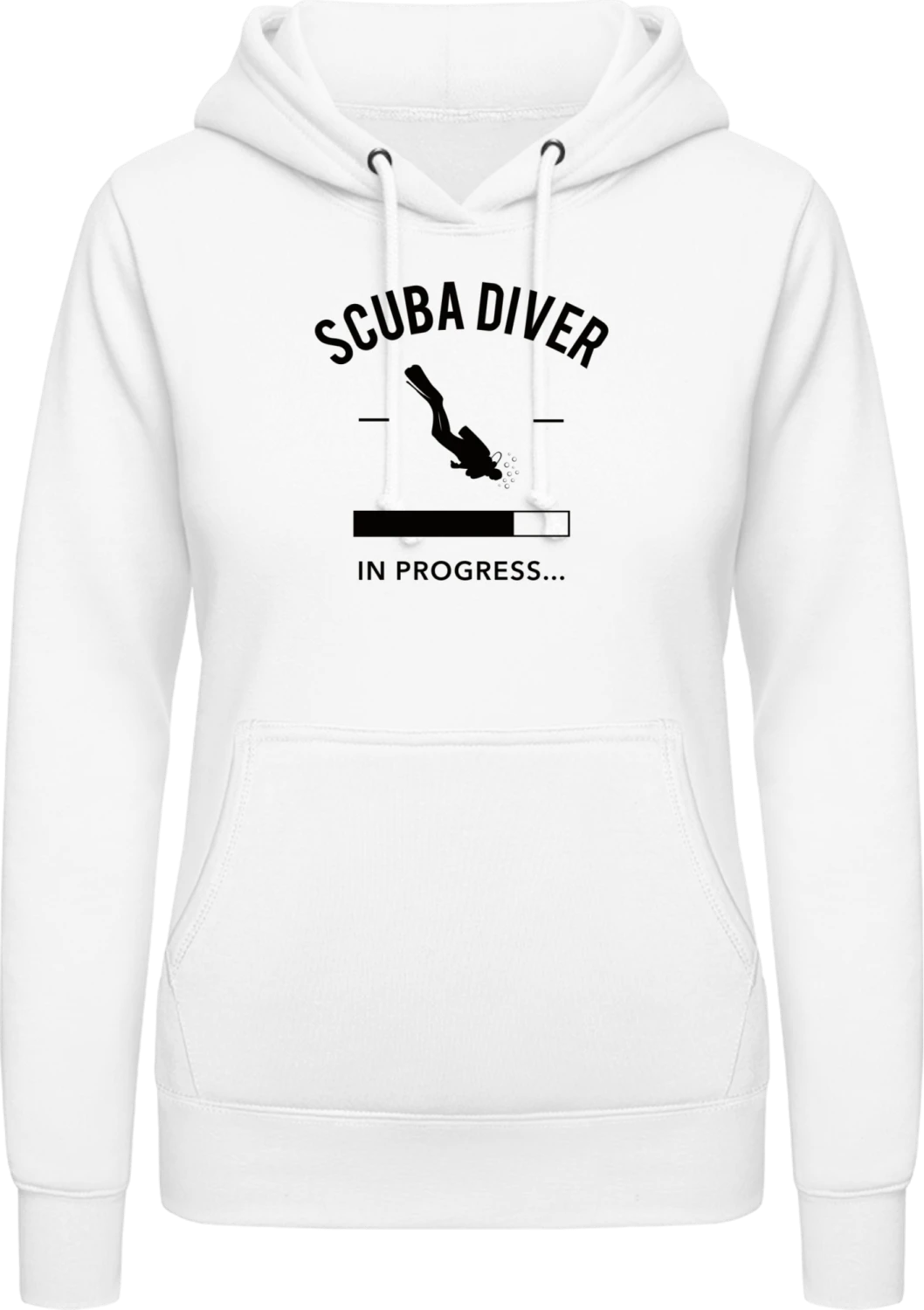 Diver in Progress - Arctic white AWDis ladies hoodie - Front