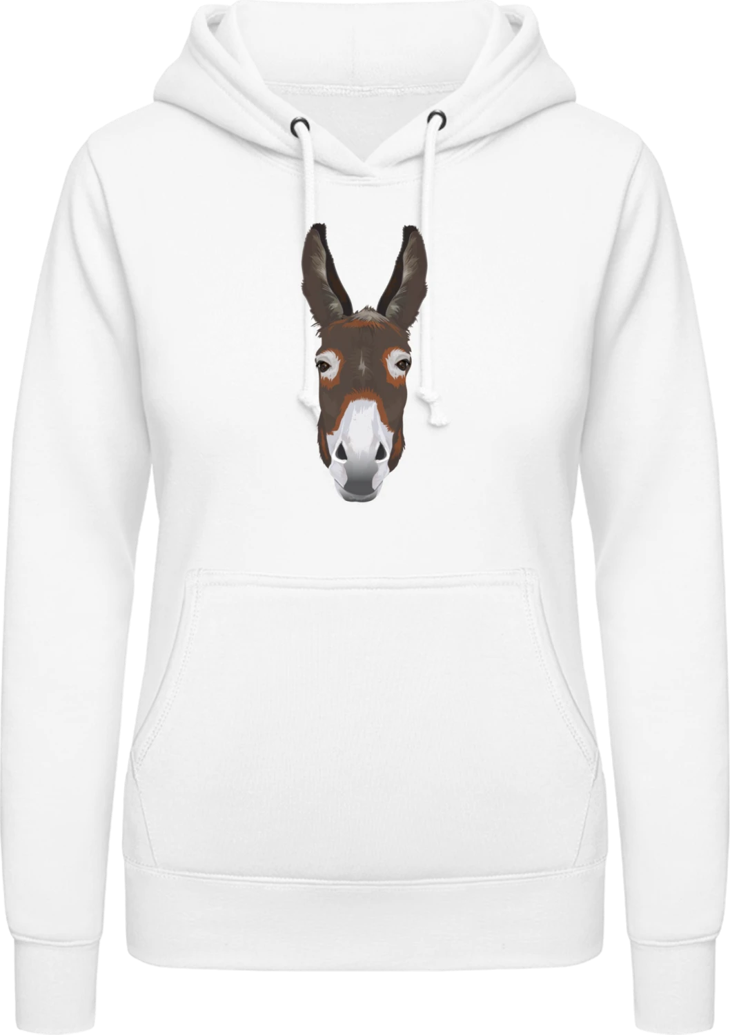 Esel Illu - Arctic white AWDis ladies hoodie - Front