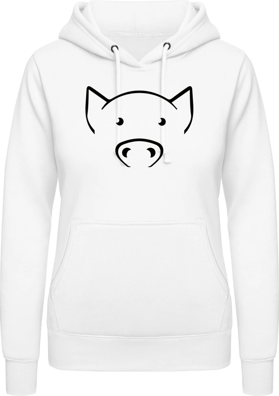 Pig Piglet - Arctic white AWDis ladies hoodie - Front