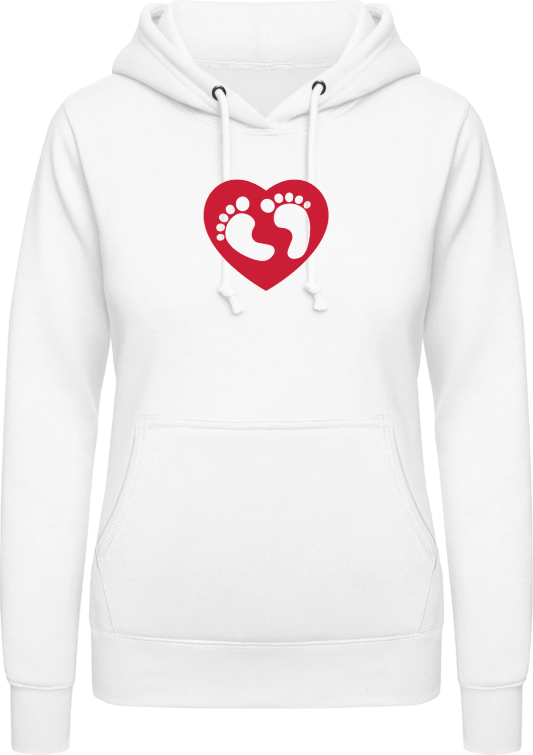 Baby Feet Heart - Arctic white AWDis ladies hoodie - Front